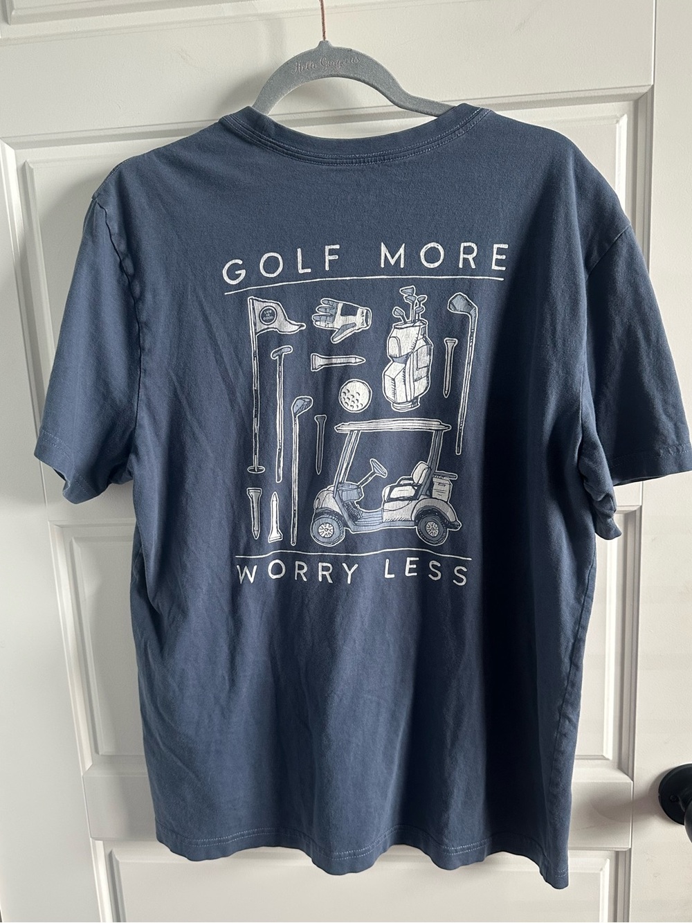 Life Is Good Medium Golf More Worry Less Graphic T-Shirt Men’s Golf Tee